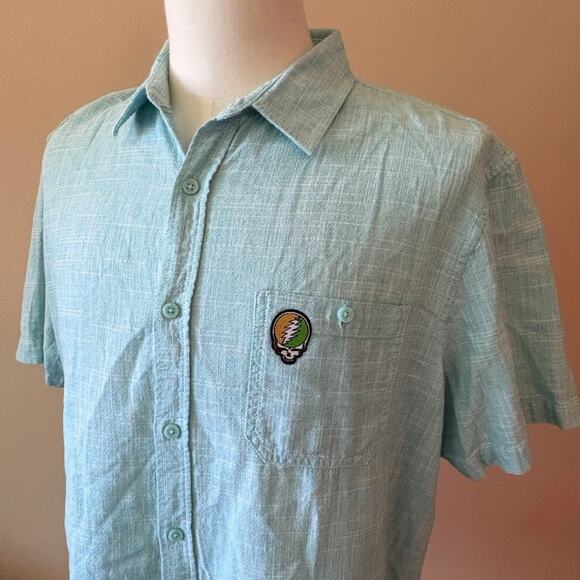 Grateful Dead Steal Your Face LIVERGY 100% Cotton Button Down Shirt (2XL) - Picture 1 of 6
